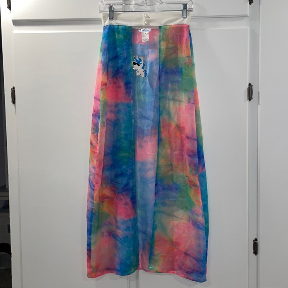 iHeartRaves Multicolor Tie-Dye Maxi Skirt